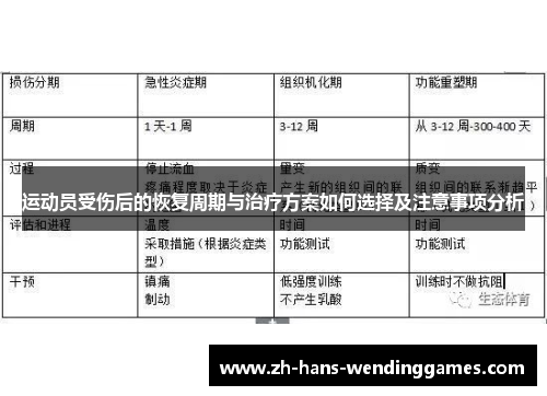 运动员受伤后的恢复周期与治疗方案如何选择及注意事项分析